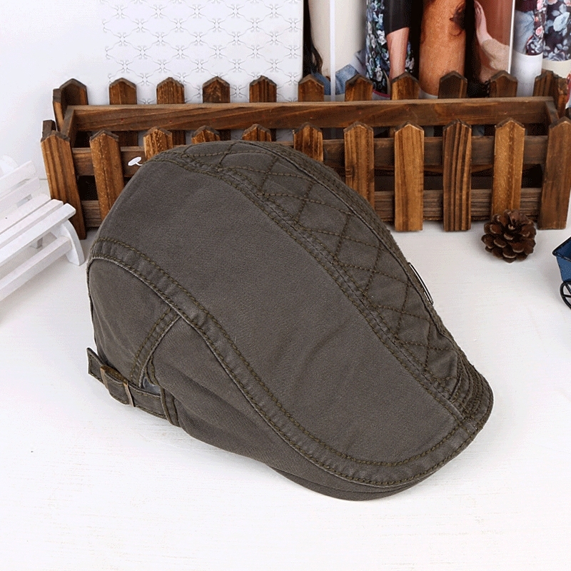 Gorro plano informal de algodón puro para hombre y mujer, boina plana, unisex, para primavera y verano