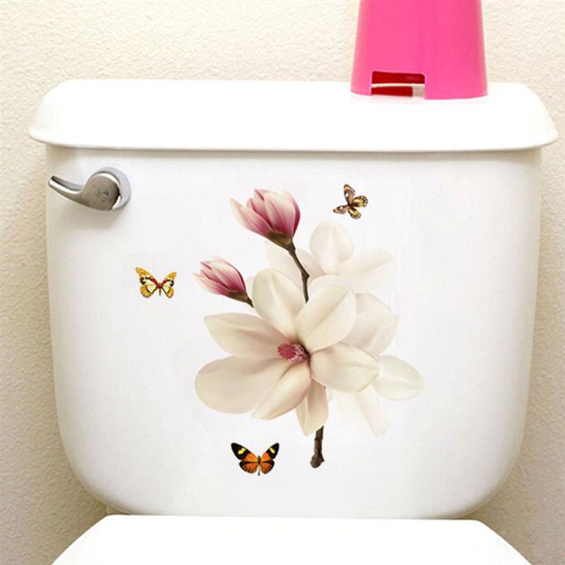 Wc Deksel Sticker Bloem Patroon Vinyl Art Waterdicht Behang Verwijderbare Badkamer Decals WC Toilette Poster