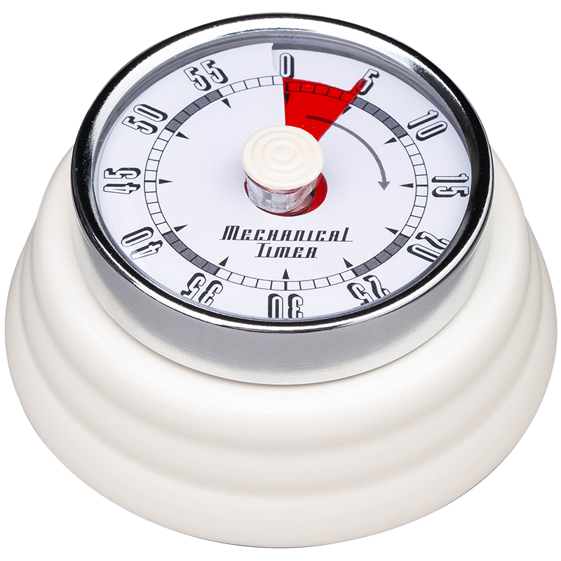 SHIMOYAMA Portable Kitchen Analog Timers Round Cooking Alarm Timer 60 Minutes with Loud Alarm Mechanical Countdown Clock Timer: white