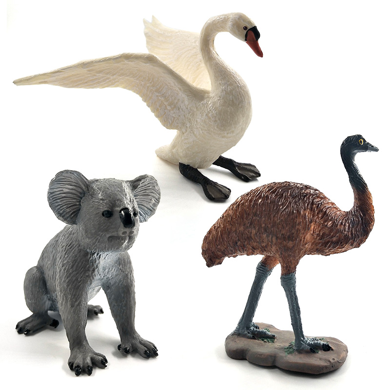 Chimpanzee Panda Crocodile blanc Koala | Modèle d'animal en forme de cygne, décoration de maison, accessoires de décoration féerique de jardin