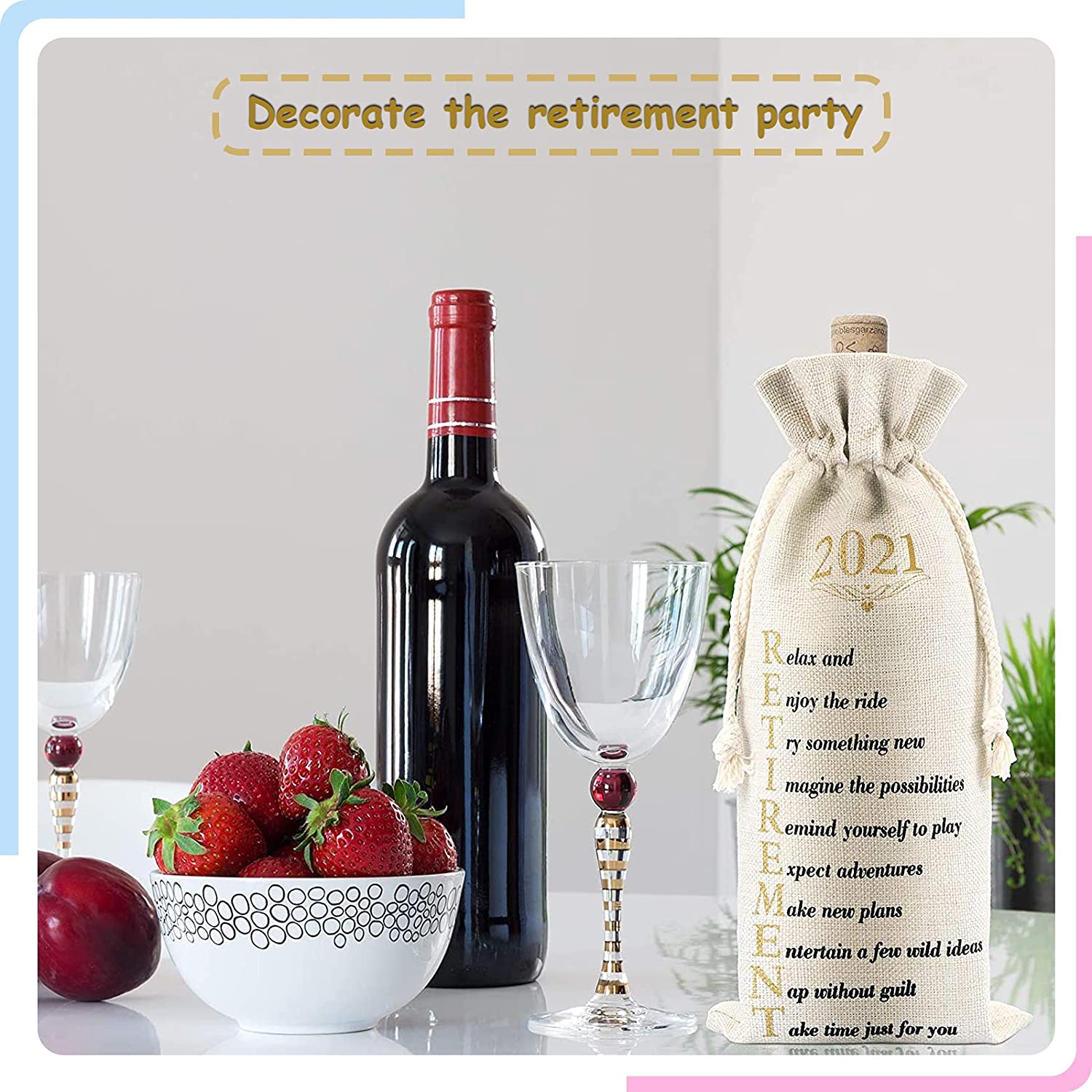 4Stck Burlap Wein Taschen mit Kordelzug, Wein Taschen , Einzelnen Wiederverwendbare Flasche Taschen Perfekte für Reise, hochzeit, Geburtstag, Party