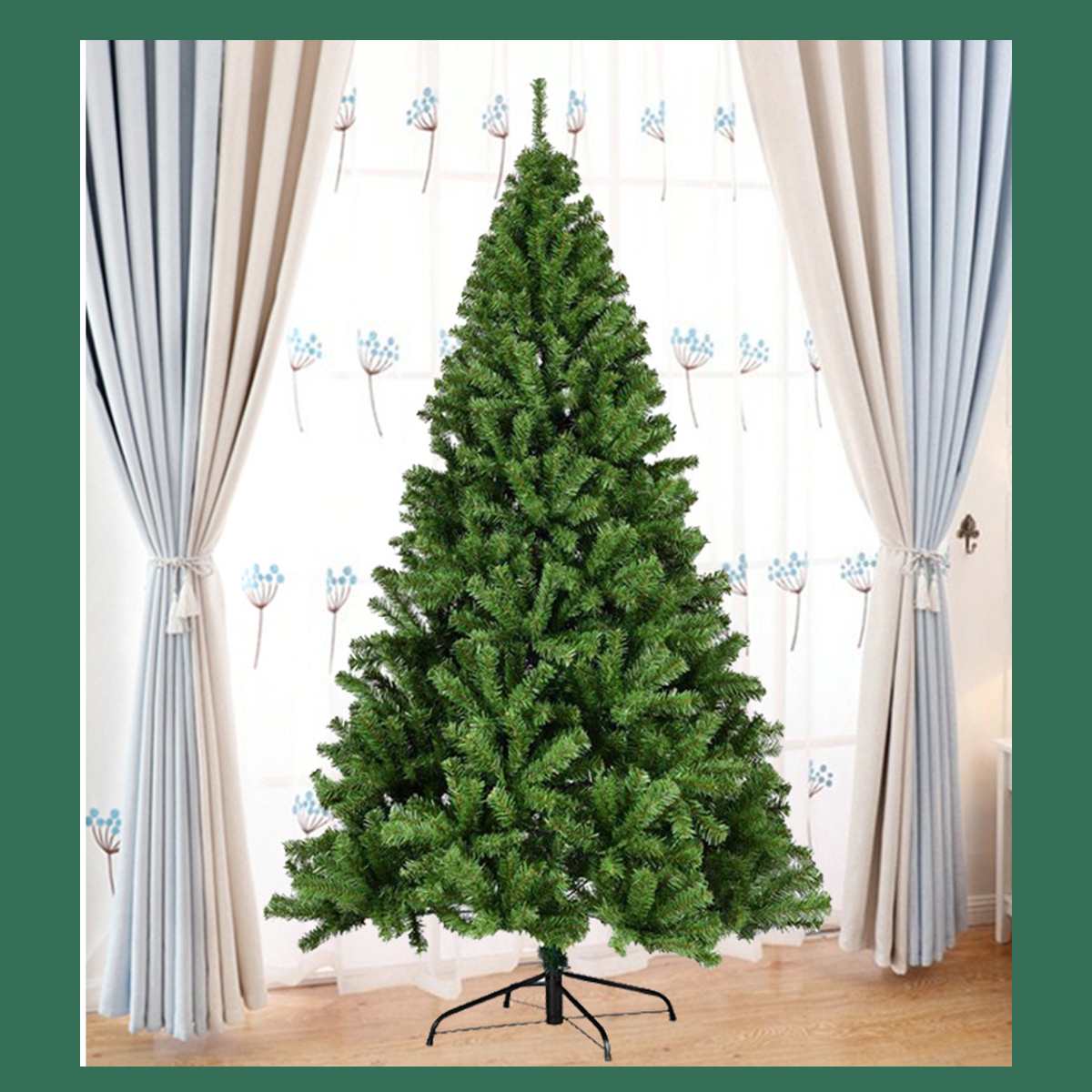 150cm 5ft Artificial Christmas tree with led light fiber optic Metal Stand For Home Christmas Festive Decoration