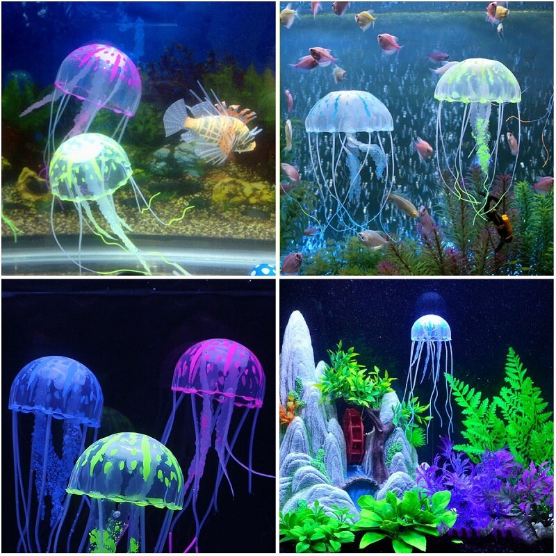 Artificial Swim Glowing Effect Jellyfish Aquarium Decoration Fish Tank Landscaping Imitation Jellyfish Aquatic Ornament Tools