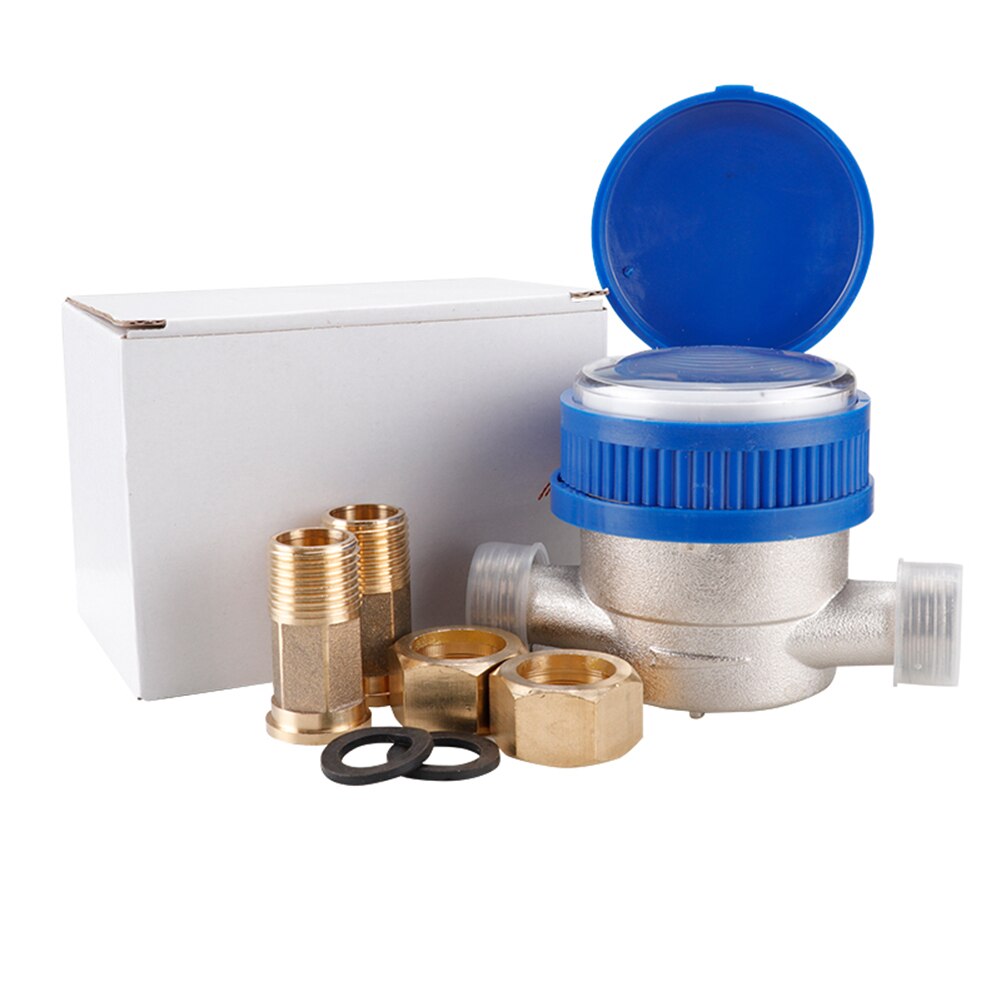 Cold Water Meter for Garden Home Using with Free Fittings 360 Adjustable Rotary Counter Water Measuring Meter