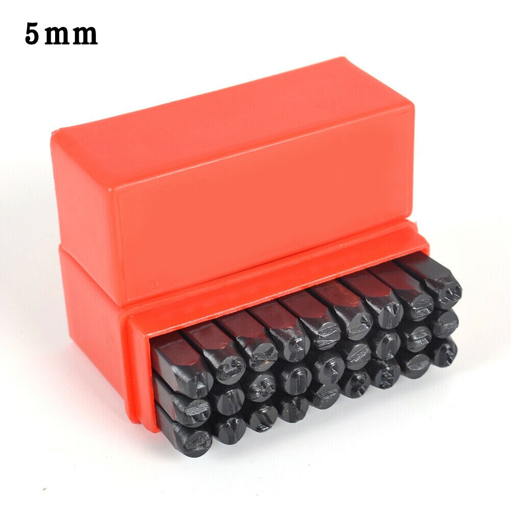 Herramienta de artesanía de cuero, juego de sellos de mayúsculas, letras del alfabeto, punzón de acero, Kits de herramientas de artesanía de Metal, A-Z de 2-6mm, 27 Uds.
