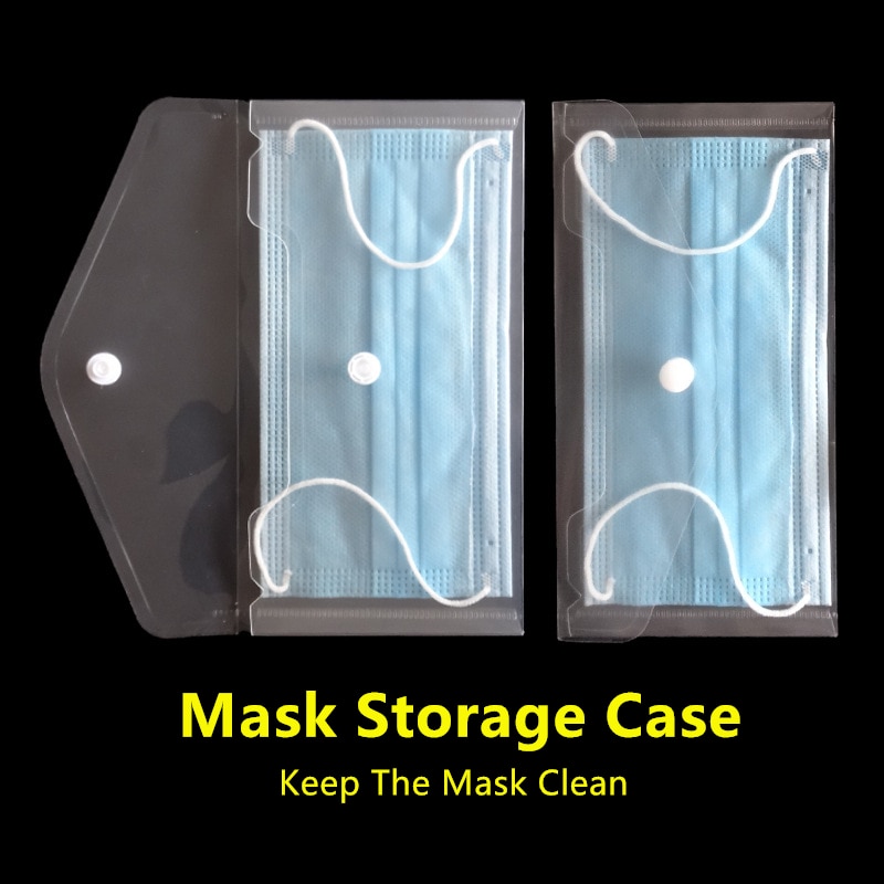 10 stk anti-støv maske opbevaring bærbar pvc maske clips engangs ansigtsmaske opbevaring kuffert beholder sammenfoldelig genbrugsmaske holder