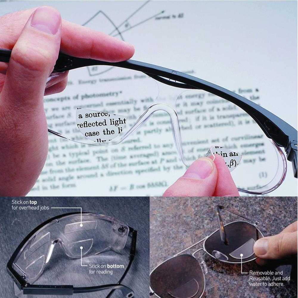 Ienjoy flydende silikone bifokal læselinse 2 stk. stick-on presbyopiske linser forstørrelse genanvendelige bifokale linser 1.0 2.0 3.0