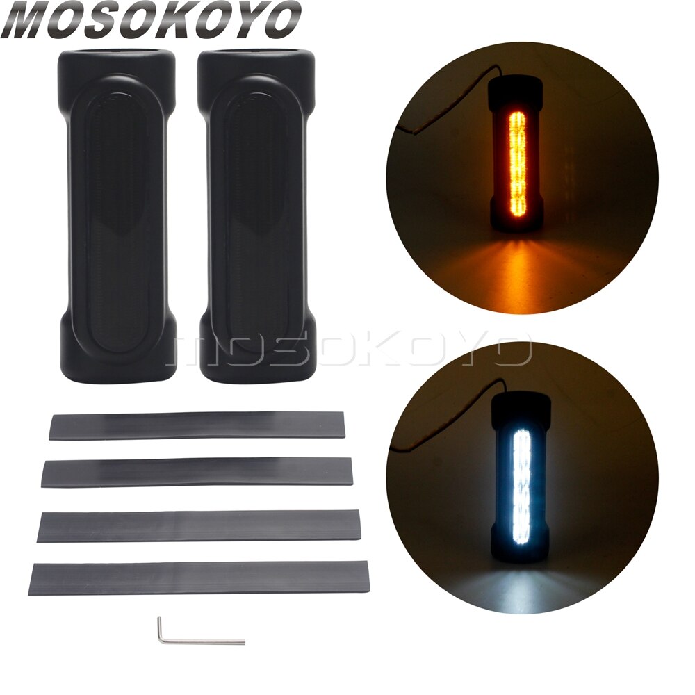 Chrome Motorcycle Highway Bar Switchback Driving Light White Amber LED 1.25'' Crash Bars For Yamaha Harley Touring Universal: Black Smoke