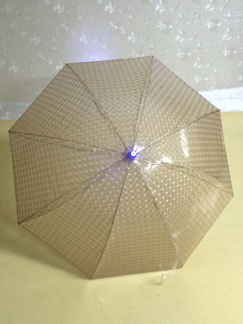 LED Umbrella Light Up Transparent Umbrellas Flash Night Protection Safe Child: Khaki