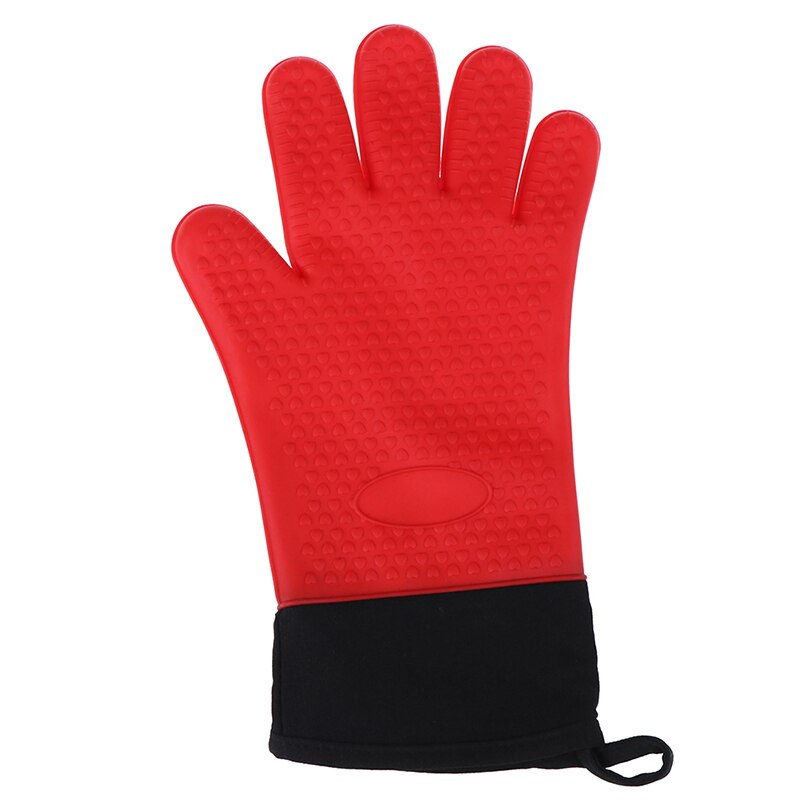 Siliconen handschoenen keuken hittebestendige handschoenen temperatuurbestendige handschoenen koken bakken bbq oven handschoenen keukenaccessoires: Rood