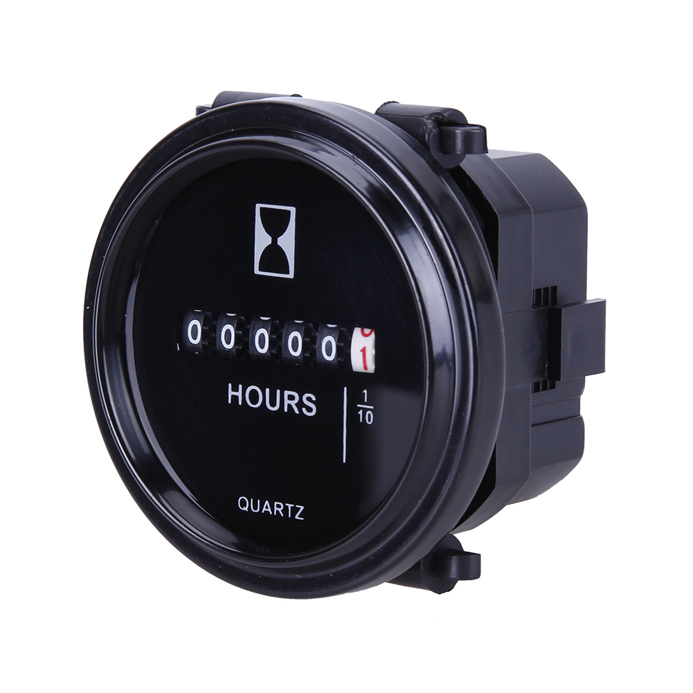 12v 24v 36v Round Gauge Waterproof Hour Meter Mechanical Easy To Read Hour Meter for Marine Boat Engine 2 Round