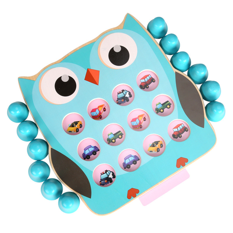 Twee-in-een Memory Detective Game Geheugen Schaken Houten kinderen Puzzel Speelgoed Geheugen hand-oog Training puzzel Speelgoed