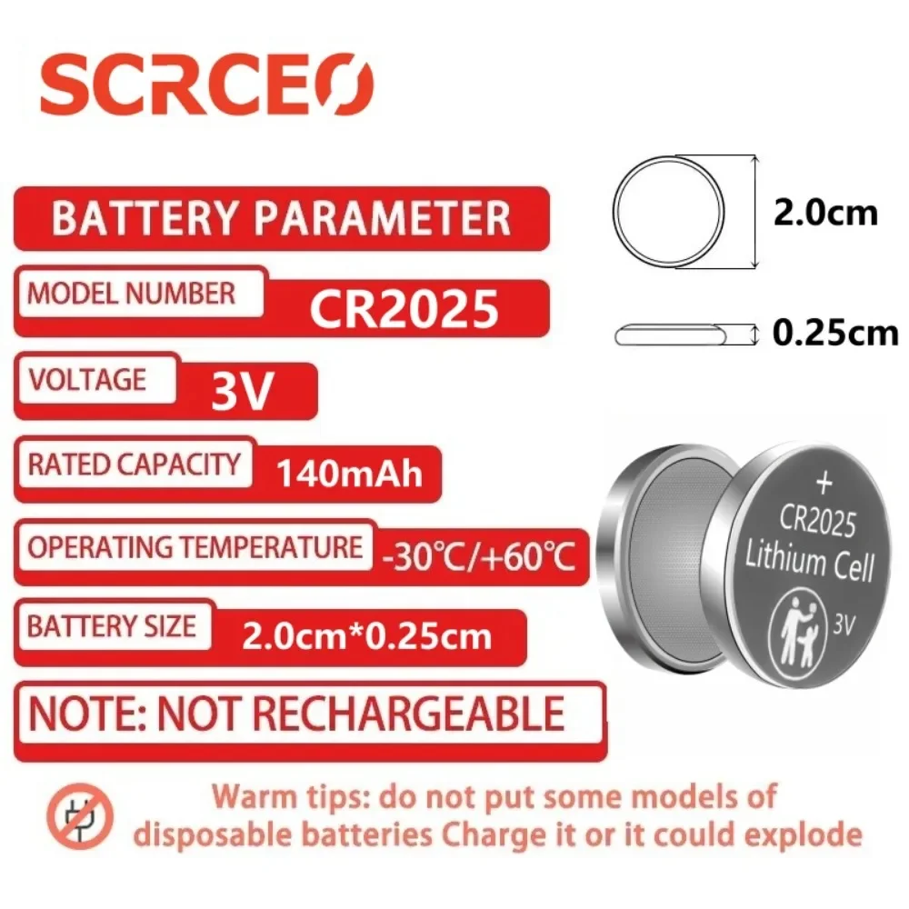 2-50PCS 3V CR2025 CR Lithium Button Battery DL2025 BR2025 5003LC LM2025 Coin Cell Watch Batteries For Toys Clock Computer