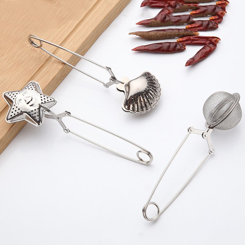 Infusor de té de acero inoxidable, esférico de malla para infusiones de té, herramientas de café, hierbas aromáticas, filtro, mango, Bola de olla ,