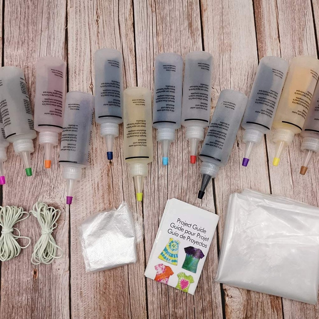 8 färger/set ettstegs tie dye kit gör-det-själv-kit för tyg textil hantverk kläder för soloprojekt färgämnen färg och familjen kul