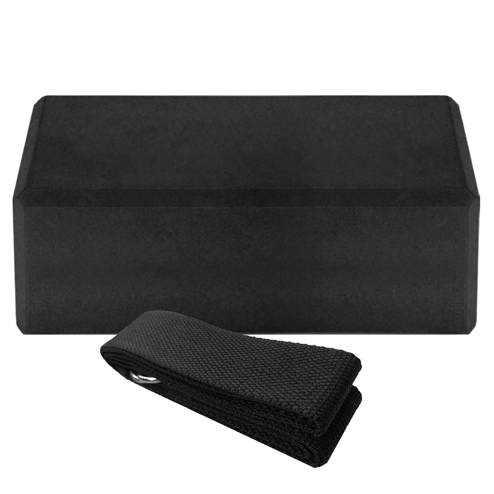 Lightweihgt Eco-friendly Yoga Block Cork Wood Yoga Brick Soft High Density Yoga Block to Support Poses Fitness Equipment: black 1pcs