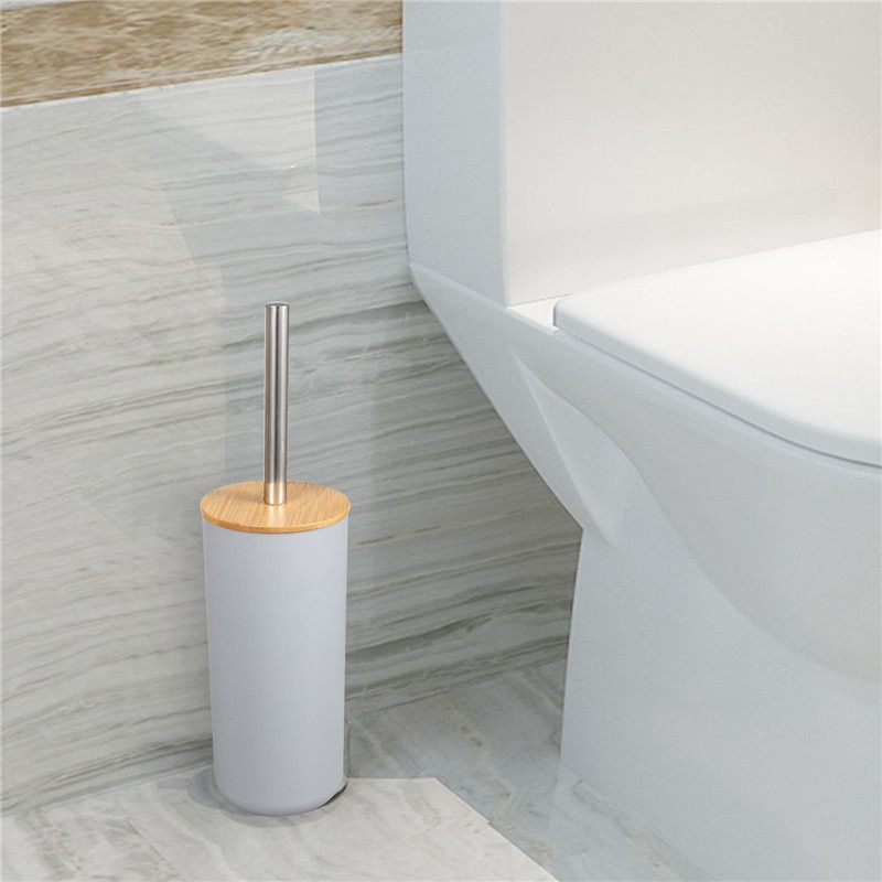 6 Set Plastic Bathroom Accessories Set With Bamboo Toothbrush Holder Toothpaste Dispenser Case Soap Box Toilet Shower Storage