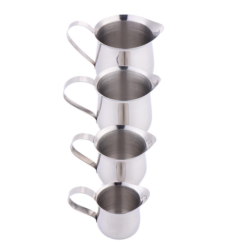 4 storlek kaffe & mjölkkruka & sås juice burk & karamell & kondenserad mjölk honung kopp prylar rostfritt stål trumform kopp