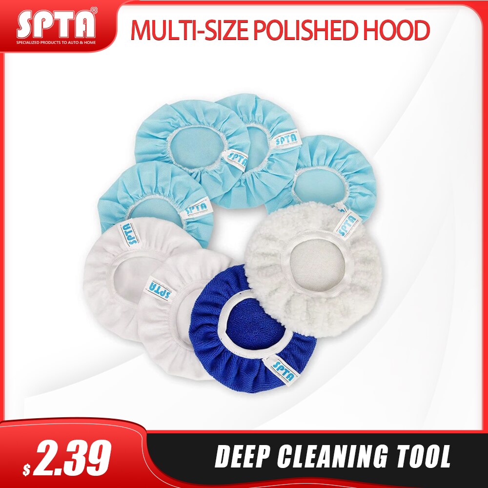 SPTA Multi Größe Polieren Motorhaube Puffer Pad Mikrofaser Motorhaube Pad Abdeckung für Autolack Pflege Wachsen 5 stücke/8 stücke Polnischen Rabatt Hauben