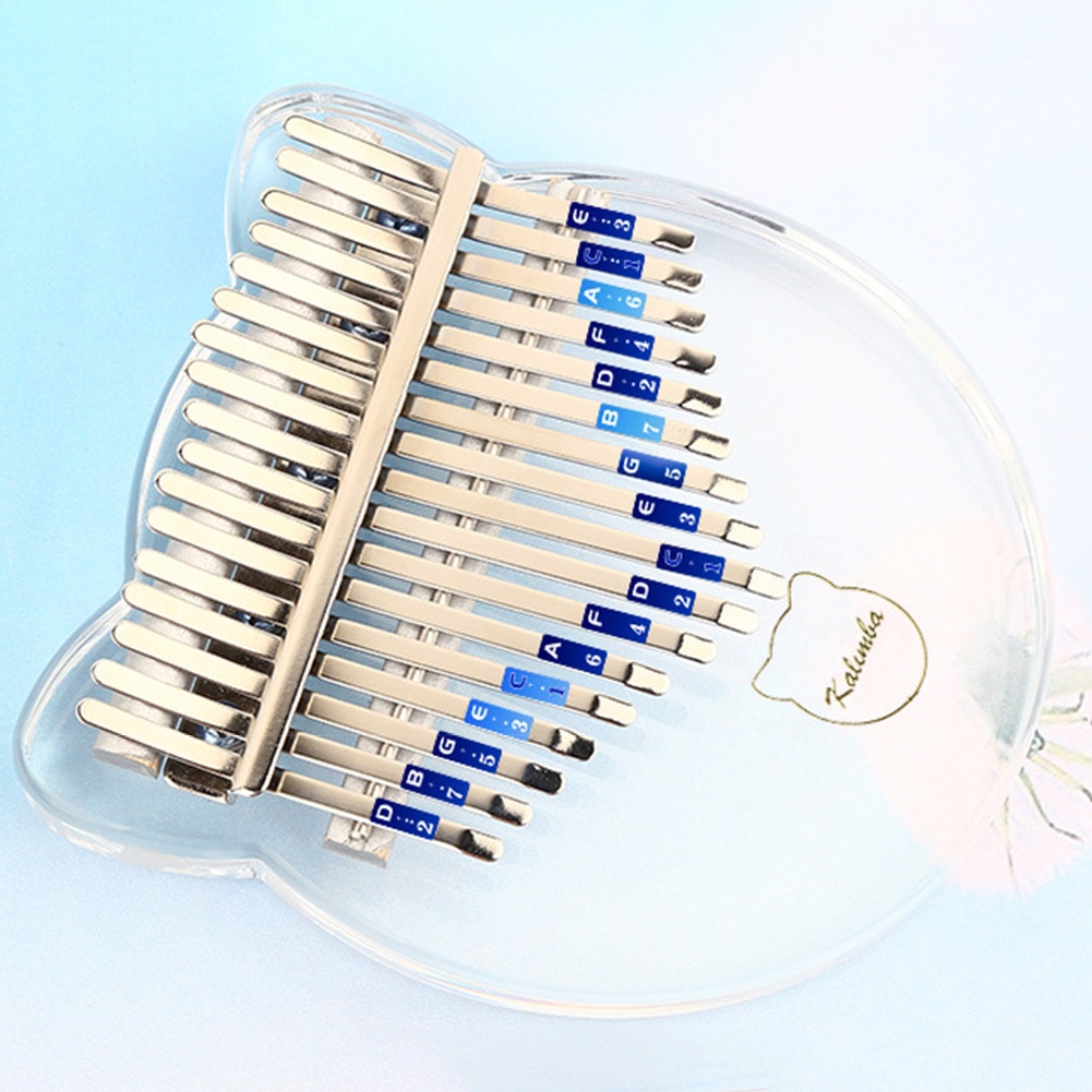 17 Key Entertainment Thumb Piano DIY Musical Instrument With Tuning Mallet Transparent Acrylic Sound Beginner Portable Kalimba