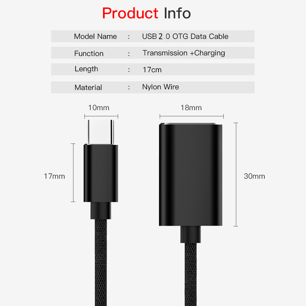 USB-C OTG câble type-c mâle à USB 2.0 femelle convertisseur métallique USB 2.0 à type-c OTG pour Samsung S10 S9 Macbook Xiaomi Mi8 Huawei