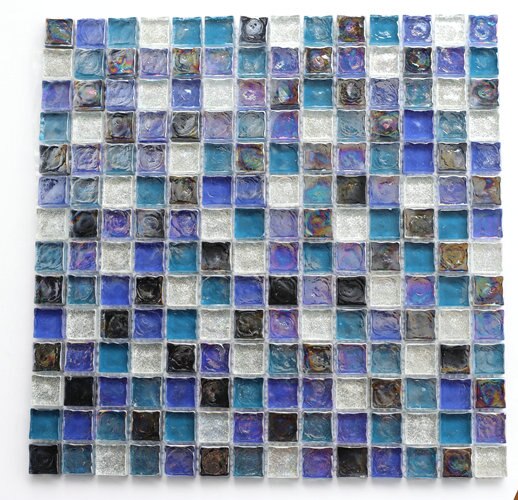 Sugar White Purple Blue Glass Mosaic Tile Backsplash JMFGT2010 Bathroom Kitchen Backsplash Glass Wall Tiles