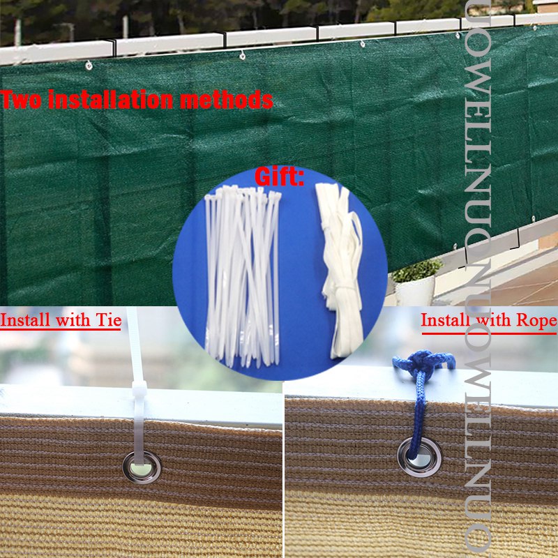 Width 0.8M/0.9M Blackish-Green Balcony Shading Net Fence Privacy Screen Garden Pergolas Shelter Cover Swimming Pool Awning