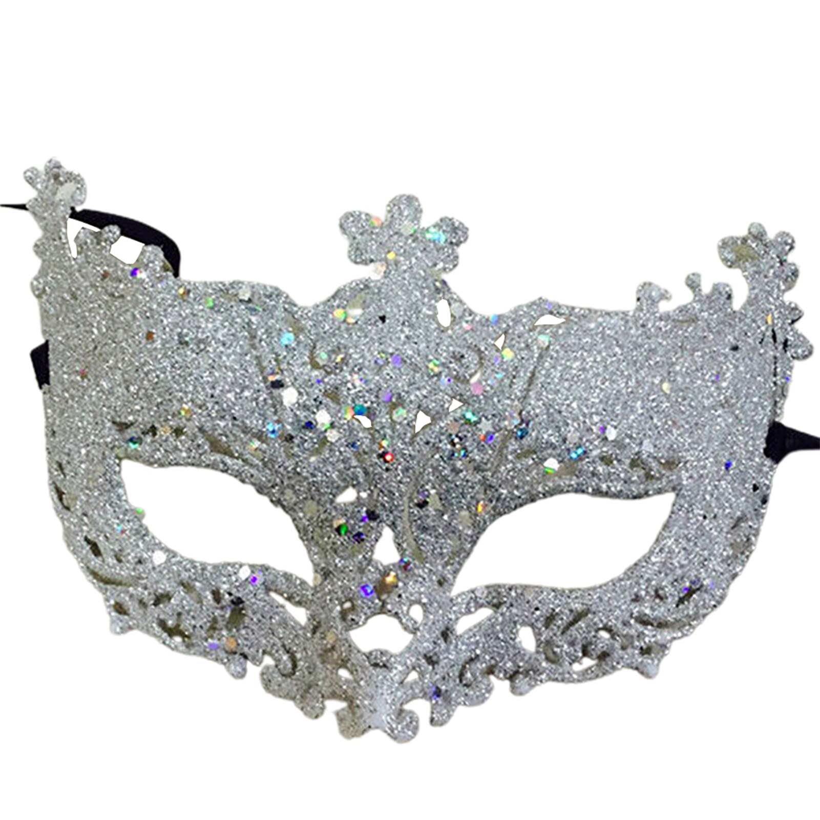 SALES! Women Cosplay Eye Mask Masquerade Carnival Fancy Mardi Christmas Party: Silver