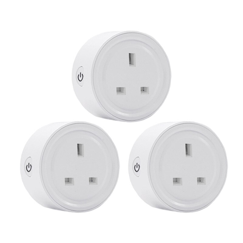 ZigBee Smart Home Socket Plug 10A UK Wifi Gateway Version Power Monitor Wireless Remote Socket Adaptor Work With Google Home: 3 PIECES