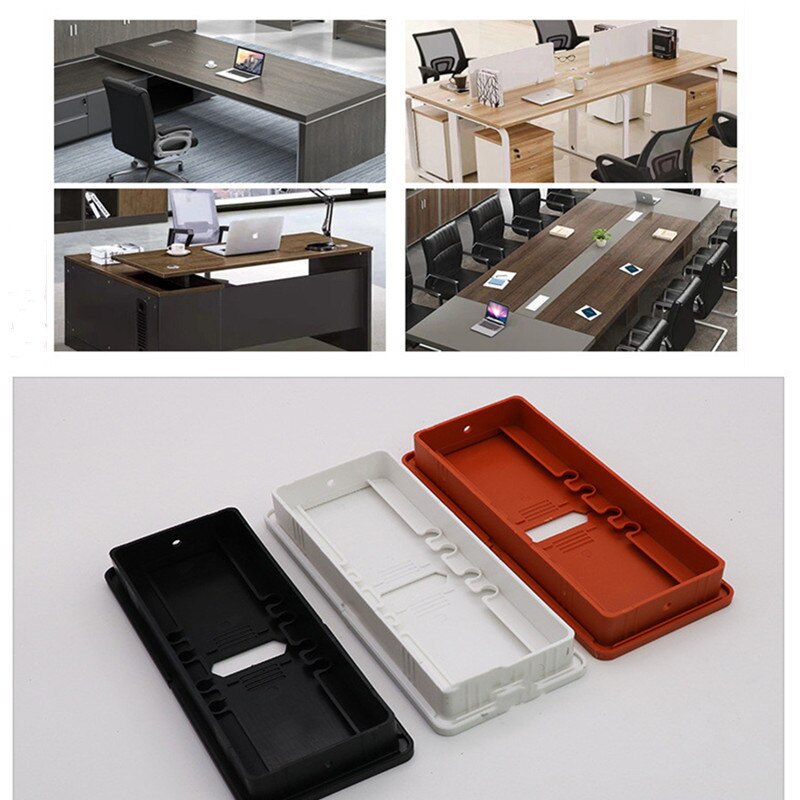Office Desk Wire hole cover Rectangle Cable Grommet Furniture TV Cabinet meeting computer table Storage Outlet Port Line Holder
