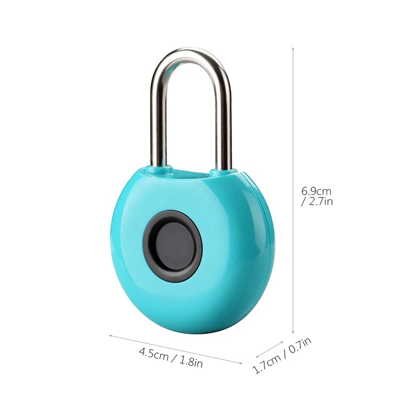 20 Groups Fingerprint Padlock Fingerprints Rechargeable Modern Locks for Lockers Bags Bicycle