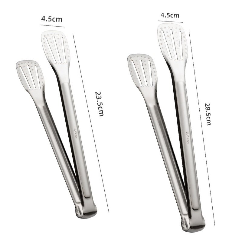 Kitchen Tool Gadgets Utensils Barbecue Bbq Steak Bake Bread Food Clip Accessories Stainless Steel Utensilios Cocina Pinzas Cocin: Silver / L