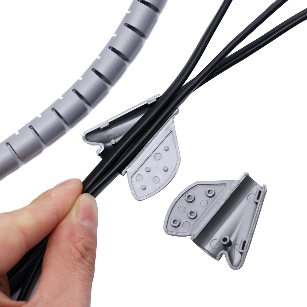 Black White Grey Cable Organizer 2m 3m 5m Flexible Management Cable Winder Wire Wrap For Desktop Home Office Reusable