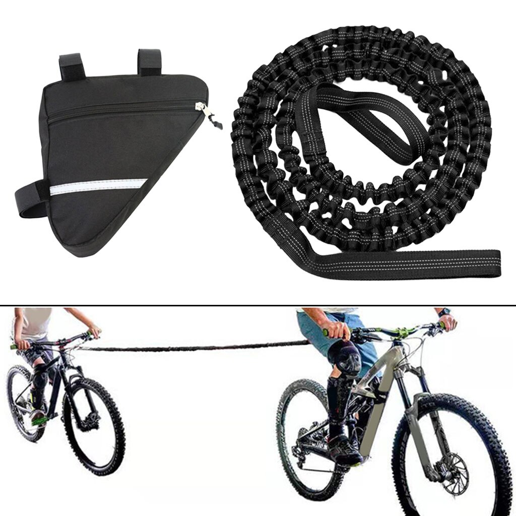 Corde de traction élastique pour vélo, vtt, cyclisme, attache arrière: Black