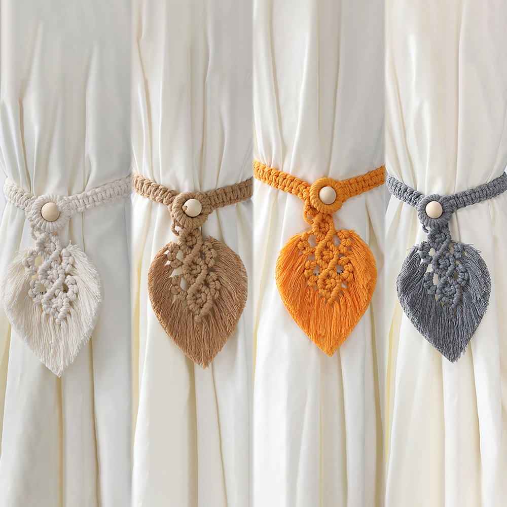 2-pack macrame gordijn tiebacks decoratief gordijn met kraal raambanden kawaii boho kamer decor woonkamer huisdecoratie cadeau
