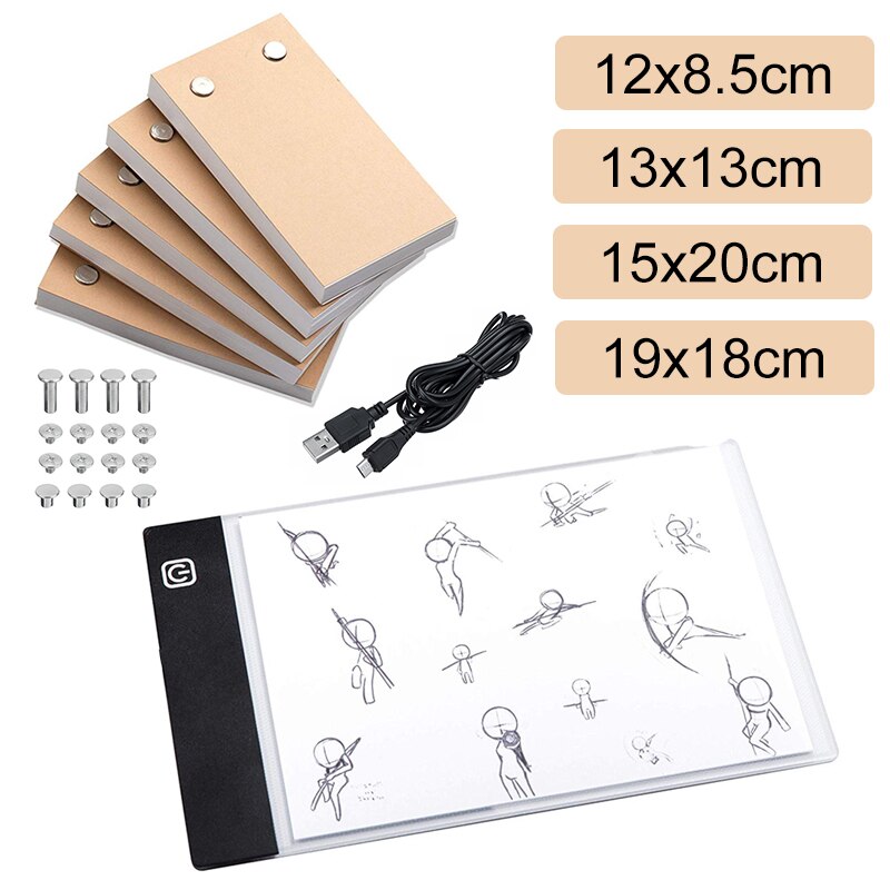 LED Drawing Pad - USB Powered - A5/A6 Size - Brightness Adjustable - Tracing Table