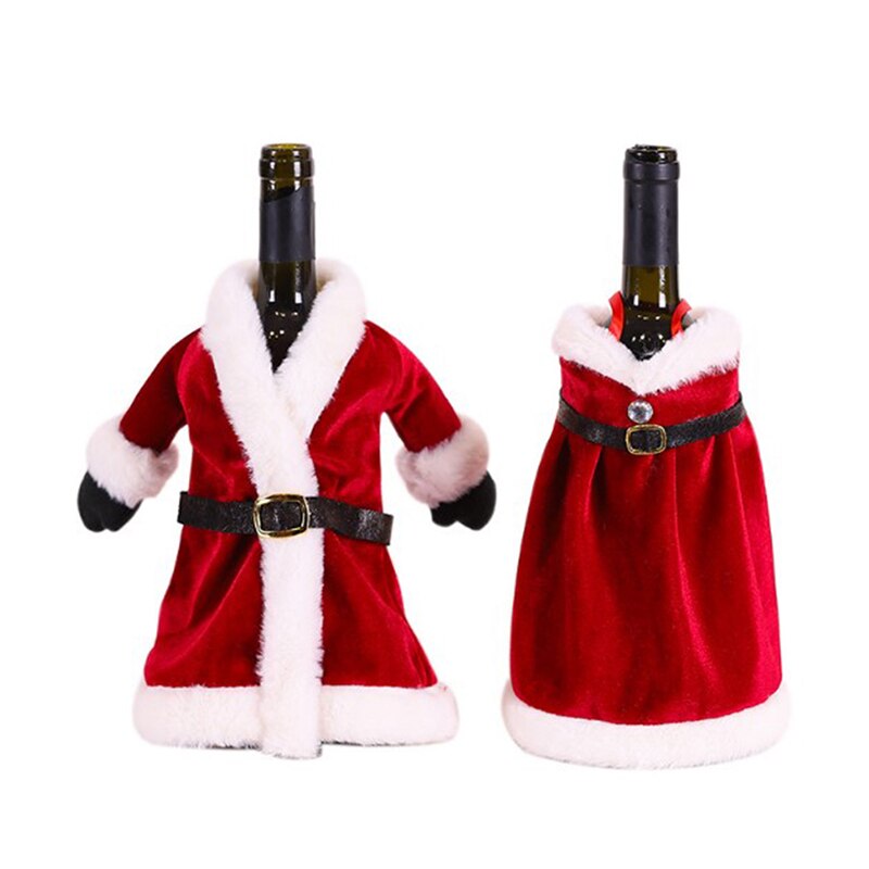 Moda świąteczny pokrowiec na butelkę wina czerwony zestaw robić wina sukienka spódnica dekoracje czerwona torba na wino