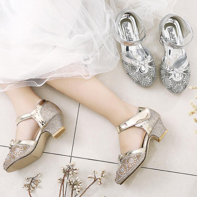 Sandalen Brautschuhe Prinzessin Gold Silber Pailletten Perlen