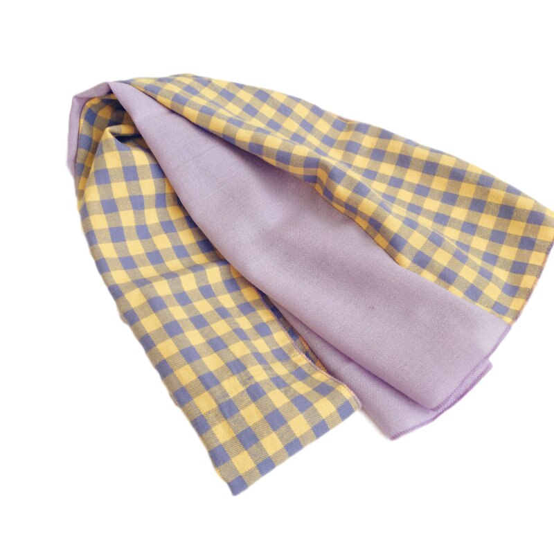 Écharpe à carreaux pour enfants, en coton, pour printemps et automne, pour filles et garçons, accessoires pour bébé: Violet jaune