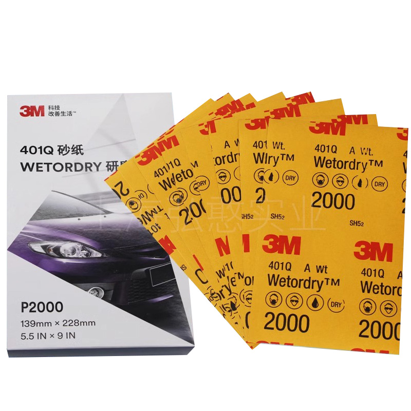 3M 401Q Auto Detaillierung Wasser Schleifpapier 3m Schleifpapier Körnung 1500 Körnung Körnung 2000 2500 Schleifen Farbe Kratzer Polieren