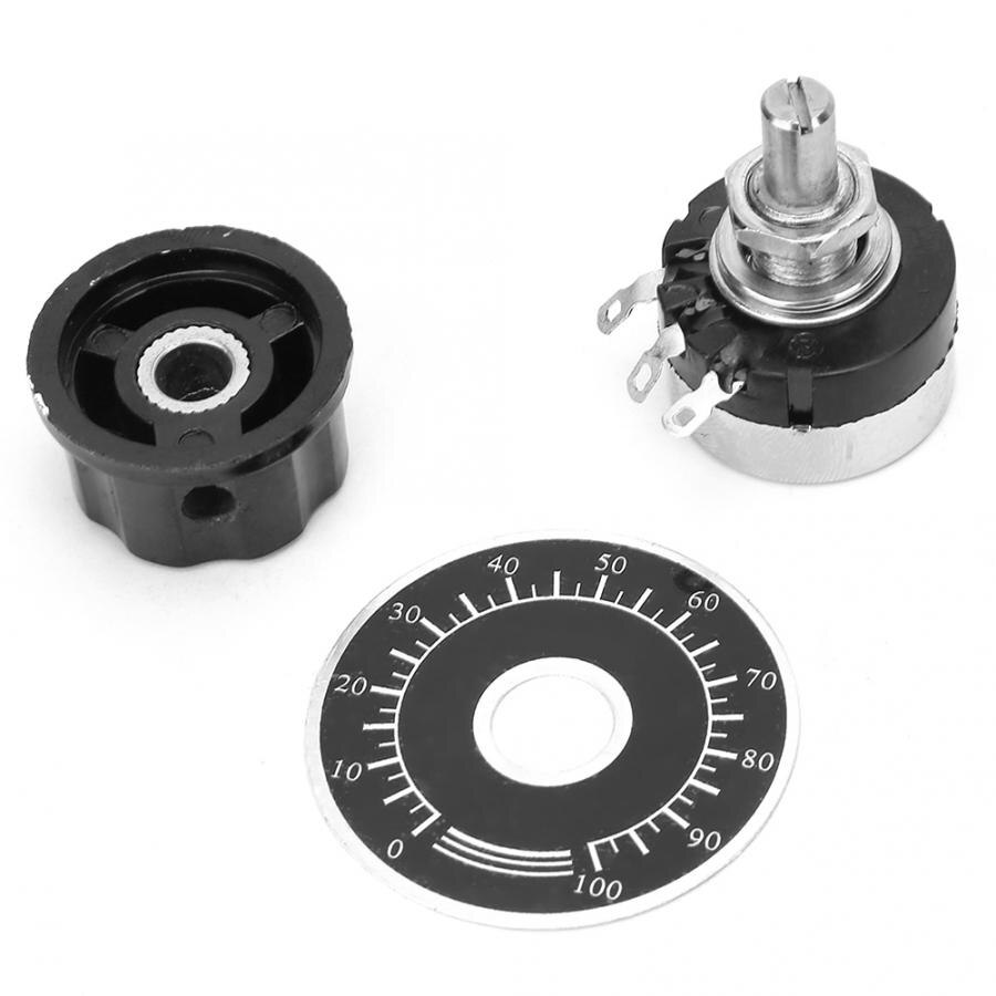 Potentiometer Scale Plate RV24YN20S Potentiometer Knob Scale Set Carbon Film Potentiometer + Dial Scale Plate + Knob 100K