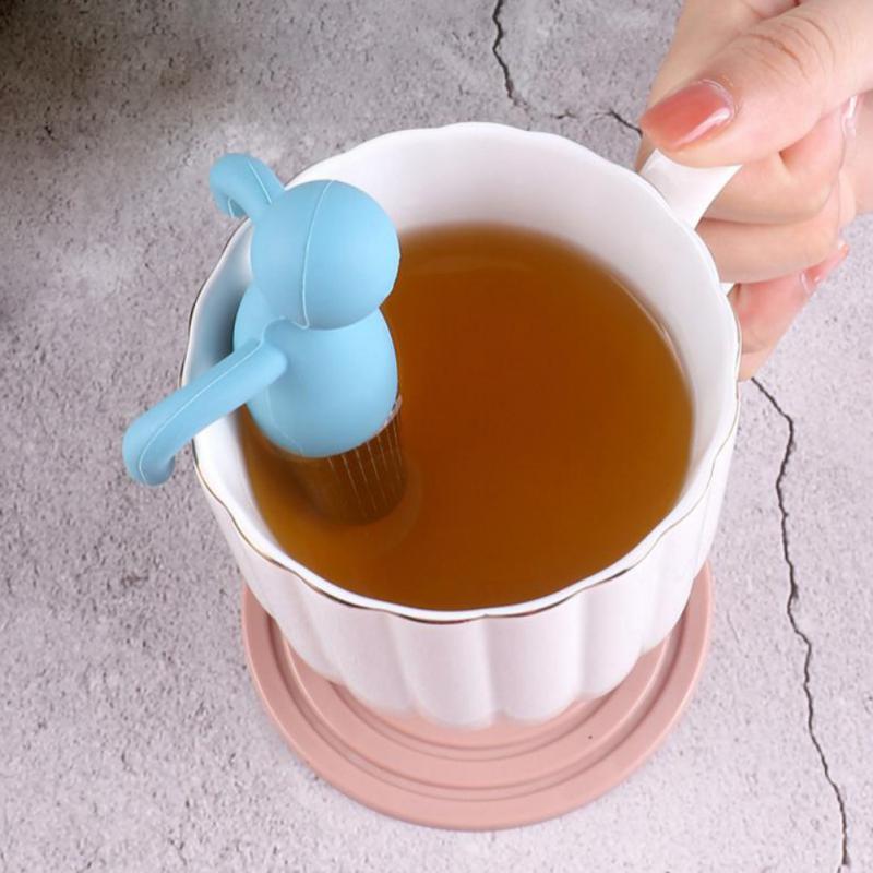 Stainless Steel Tea Maker Filter Food Grade Silica Gel Tea Maker Villain Tea Leakage Two Handed Tea Separated Vertical Tea Maker