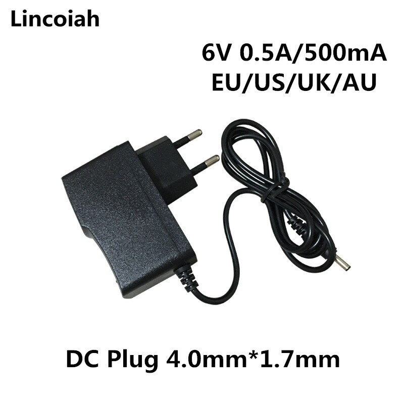 1 stk 6v 0.5a 500ma ac dc strømforsyning adapter lader for omron i -c10 m4- i  m2 m3 m5- i  m7 m10 m6 m6w blodtrykksmåler