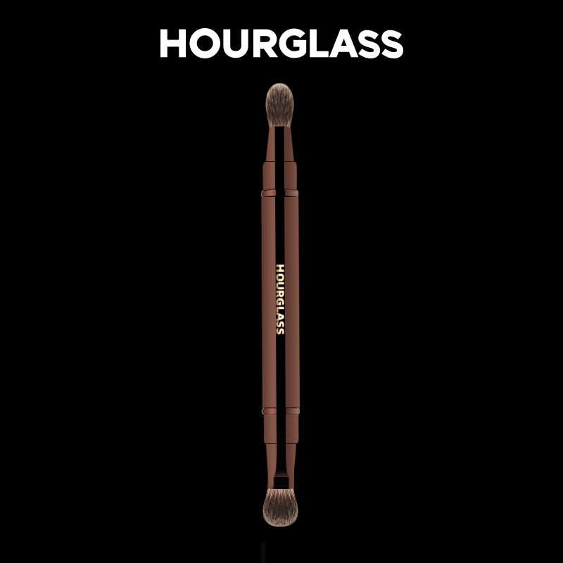 Hourglass-brocha de maquillaje multifuncional, pincel retráctil de doble punta para sombra de ojos