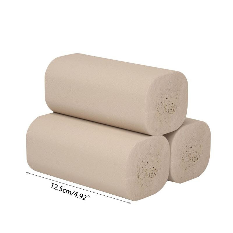 18 Rolls Natural Bamboo Pulp Roll Paper Toilet Paper 4 Layer Thickened Strong