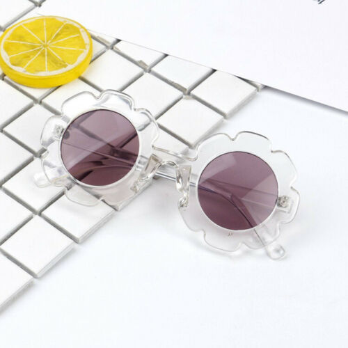 Cute Toddler Beach Flower Goggles Infant Baby Kids Unisex Child Plastic UV400 Frame Sunglasses Girl Boys Summer Outdoor Glasses: Transparent white