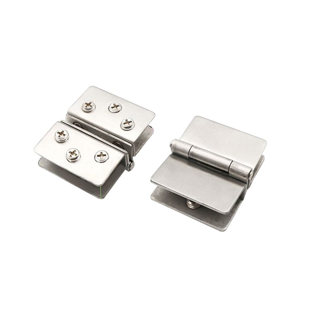 Stainless Steel Glass Door Clip Hinge Free Perforated Cupboard Glass Door Single And Double Hinge Furniture Hardware Accessories: Large bilateral