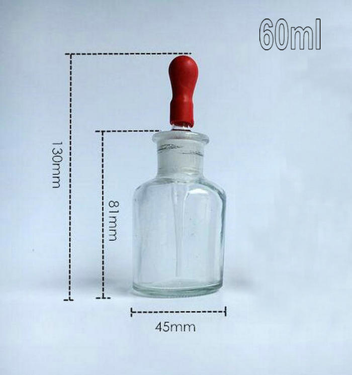 60 ml Clear Fles Dropper Glas Reagenshouder Voor Essentiële Olie Vloeibare Pharm Gebruik Dropping
