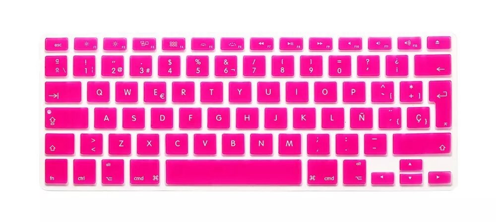 Hiszpańska wersja ue silikonowa wodoodporna klawiatura obejmuje skórki Protector dla Macbook Air 13 Pro 13 15 17 dla Mac book A1466 A1502: Rose