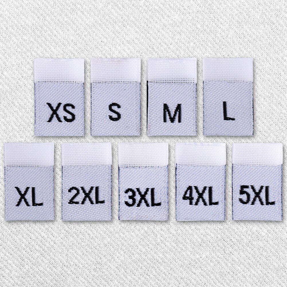 500 Stuks Kleding Size Labels Gevouwen Doek Labels Algemene Geweven Size Mark Praktische Kleding Maat Etiketten Voor Winkel Thuisgebruik wit